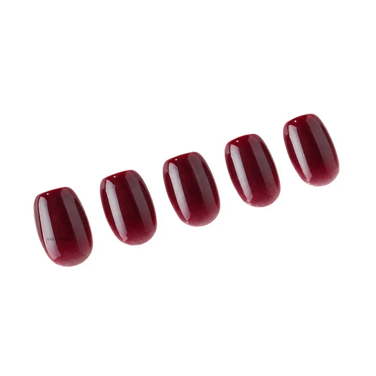 short square red premium press-on nails