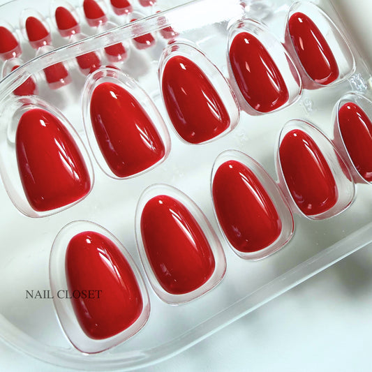 premium red press-on nails