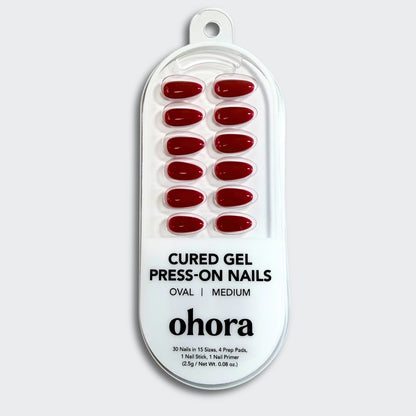 premium red press-on nails