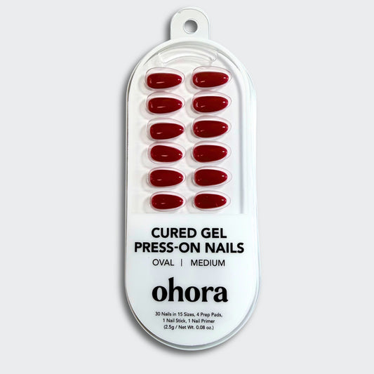 premium red press-on nails