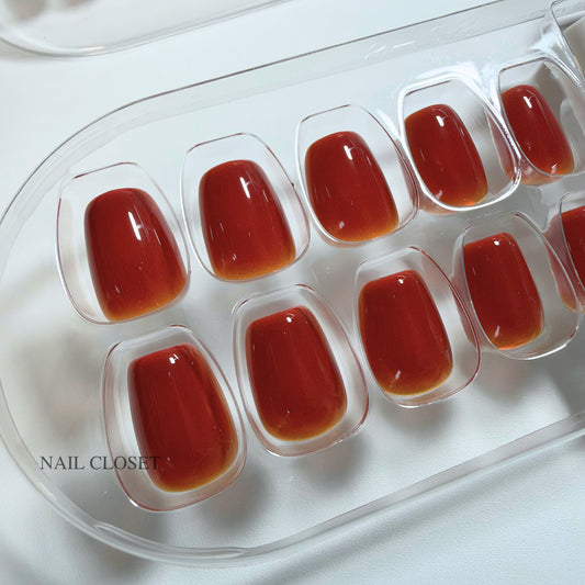 ohora NT Caramel Gel Nail Tips [Short Square] | Caramel Brown Cured Gel Press-On Nails