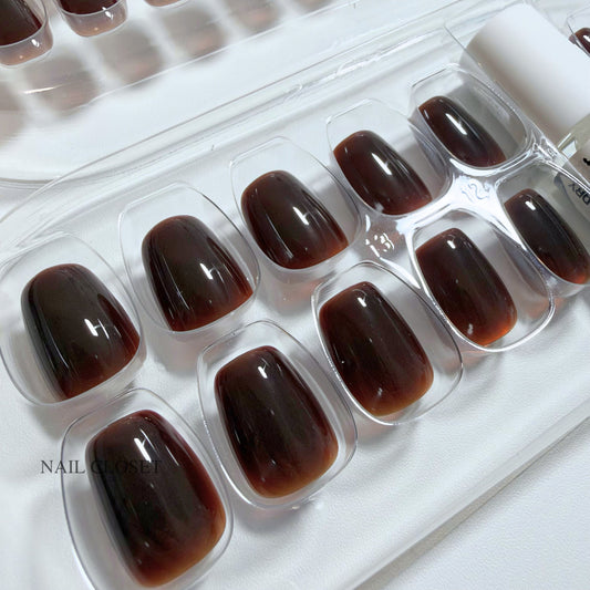 brown press on nails Autumn
