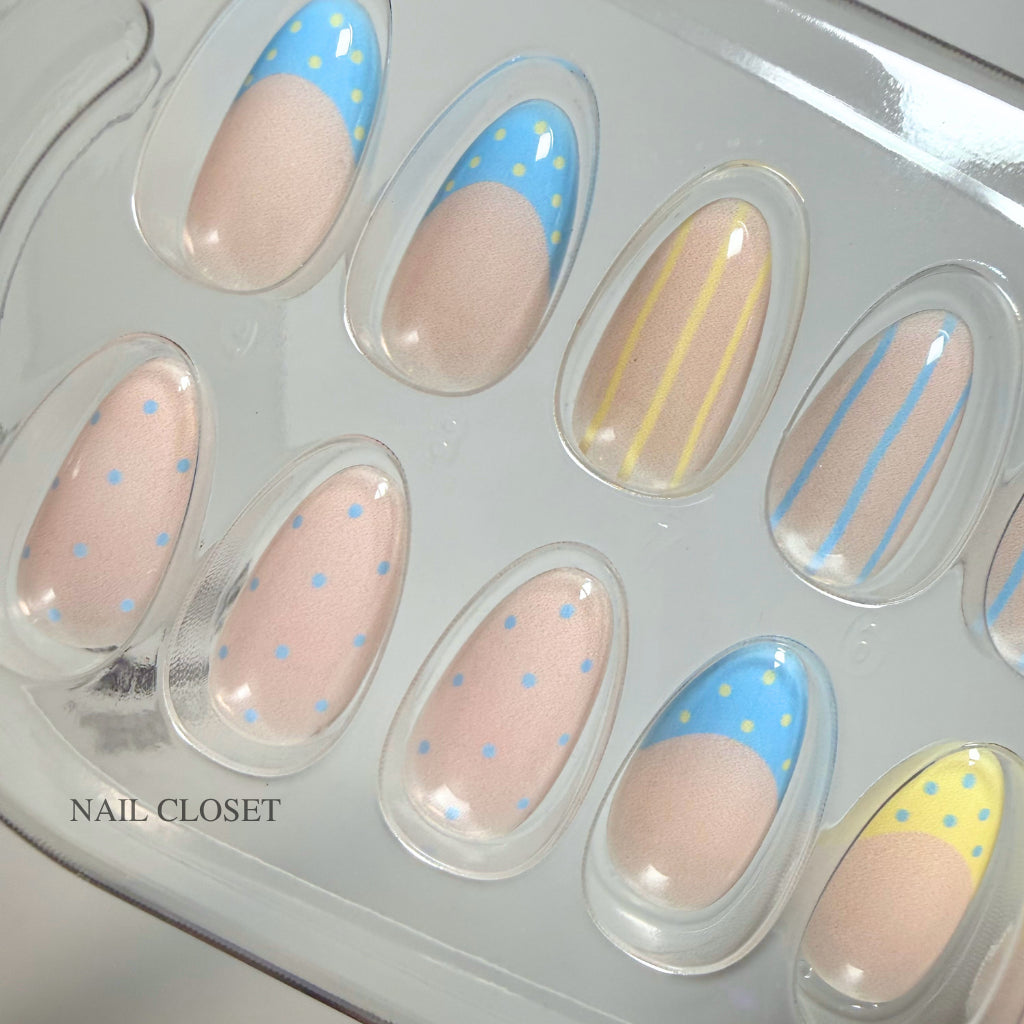ohora gel nail tips summer pajamas blue