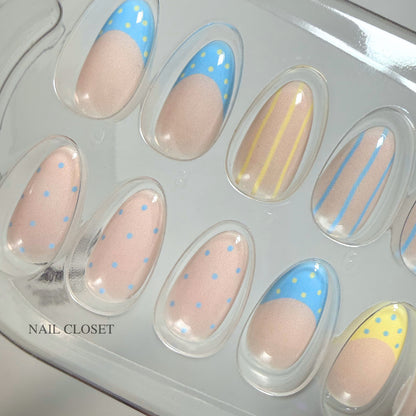 ohora gel nail tips summer pajamas blue