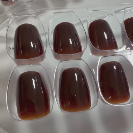 brown press on nails Autumn