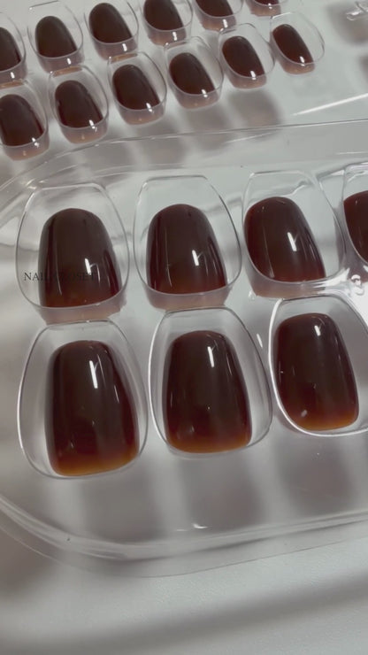 brown press on nails Autumn