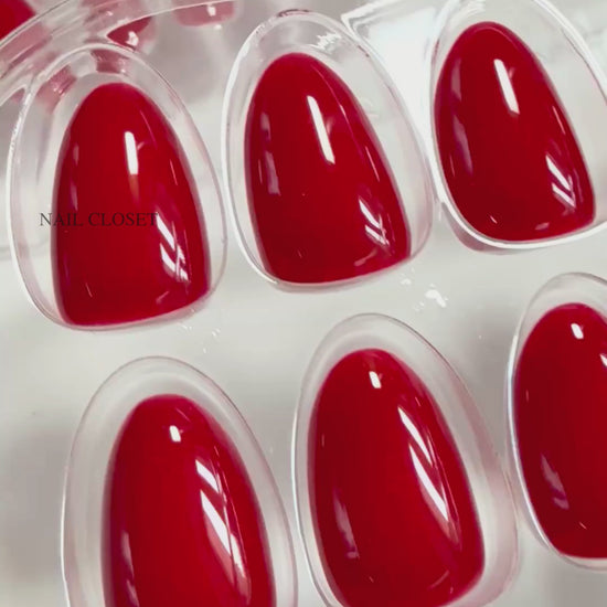 premium red press-on nails