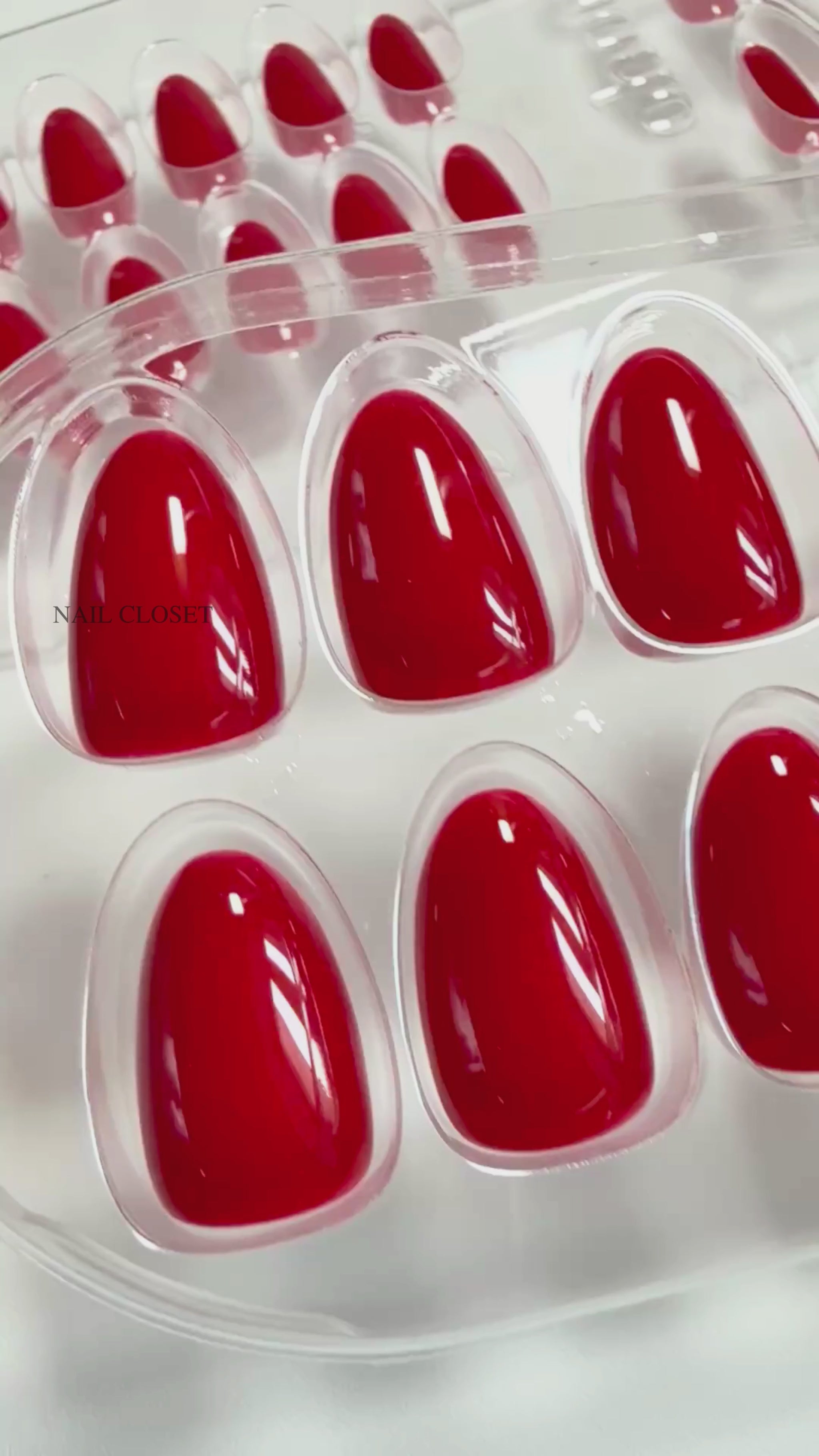 premium red press-on nails
