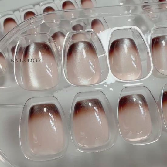 ohora glass nail cat eye square nail tips