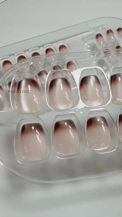 ohora glass nail cat eye square nail tips